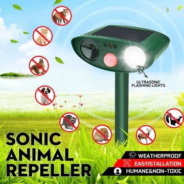 Solar Powered Ultrasonic Chipmunk Repeller for Outdoor Gardens - Lexians