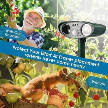 Solar Powered Ultrasonic Chipmunk Repeller for Outdoor Gardens - Lexians