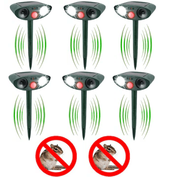 Solar Powered Ultrasonic Chipmunk Repeller for Outdoor Gardens - Lexians