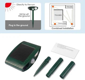 Solar Powered Ultrasonic Chipmunk Repeller for Outdoor Gardens - Lexians