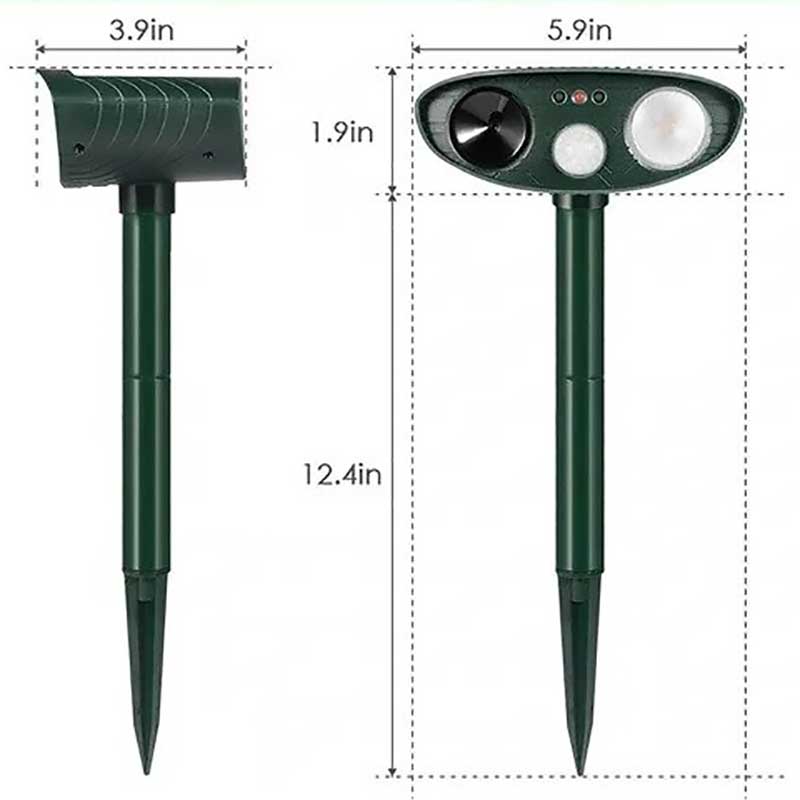 Solar - Powered Ultrasonic Deer Repeller with Flashing Light - Lexians