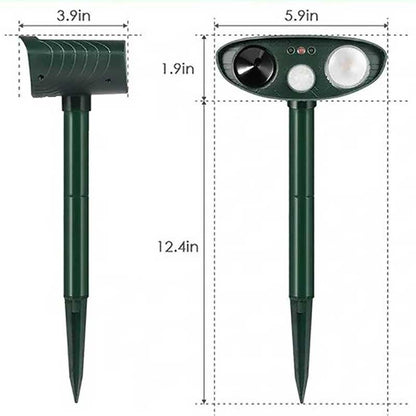 Solar - Powered Ultrasonic Deer Repeller with Flashing Light - Lexians
