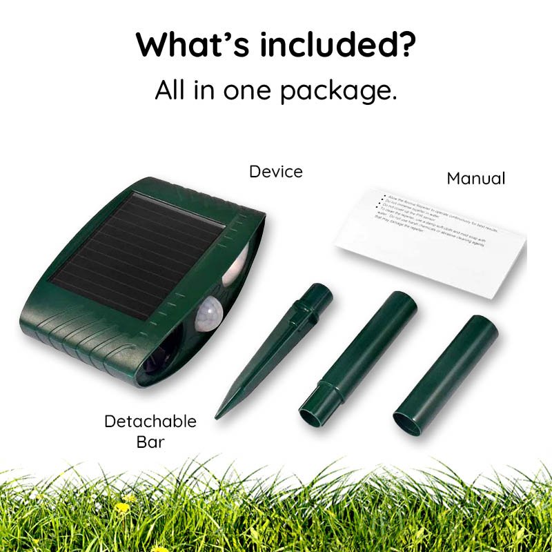 Solar - Powered Ultrasonic Deer Repeller with Flashing Light - Lexians