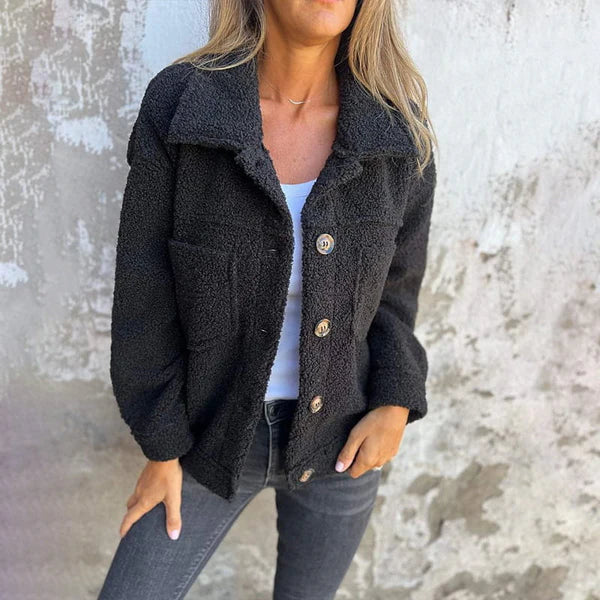 Autumn fashion women's jacket: a chic lapel collar design offering both style and comfort.