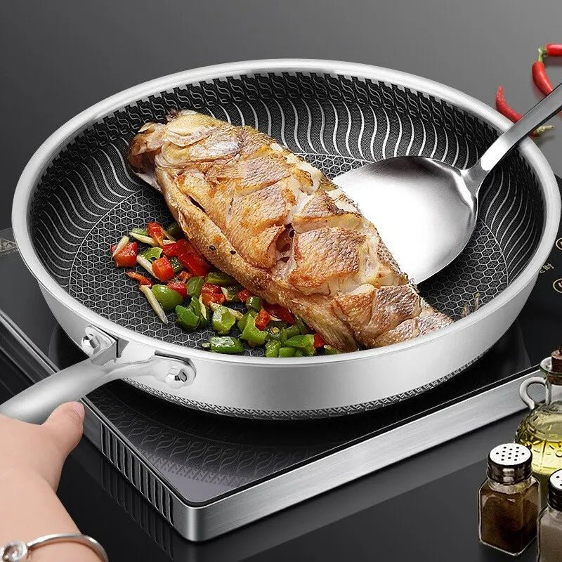 Stainless Steel Honeycomb Non - Stick Wok - Stir - Fry Cookware - Lexians