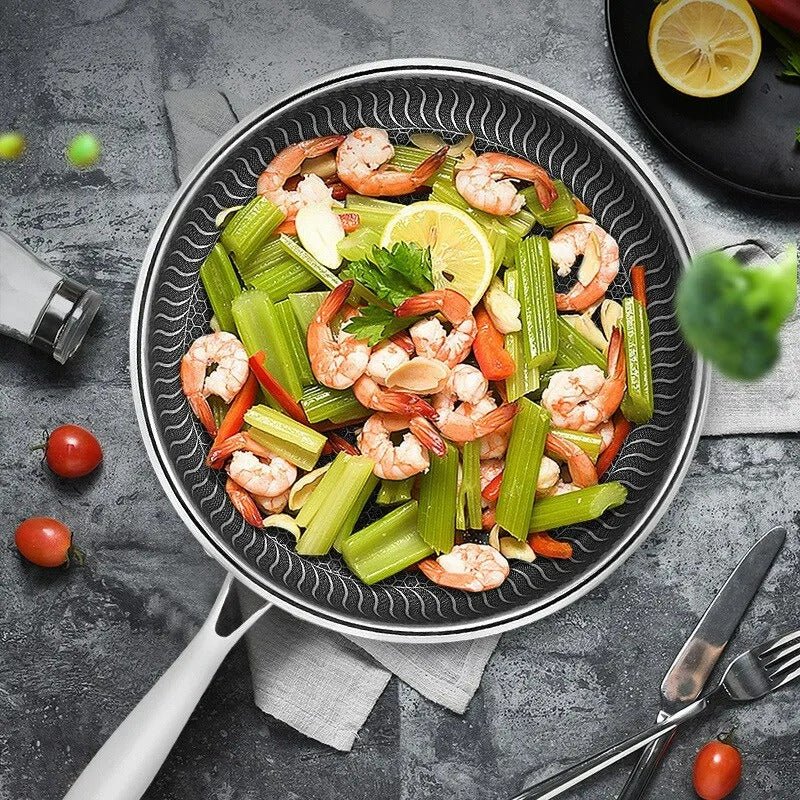 Stainless Steel Honeycomb Non - Stick Wok - Stir - Fry Cookware - Lexians