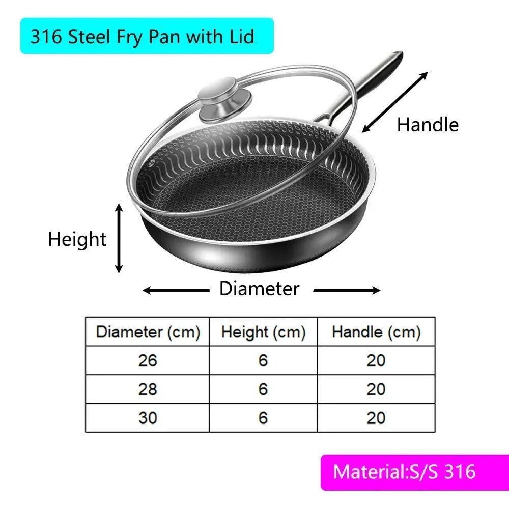 Stainless Steel Honeycomb Non - Stick Wok - Stir - Fry Cookware - Lexians