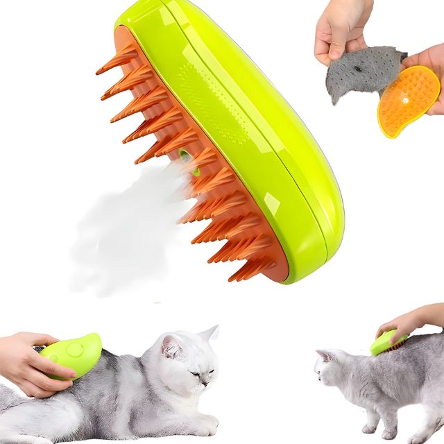 Steamy Cat Grooming Brush with Silicone Bristles - Lexians