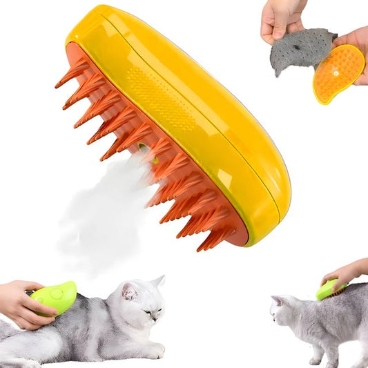 Steamy Cat Grooming Brush with Silicone Bristles - Lexians