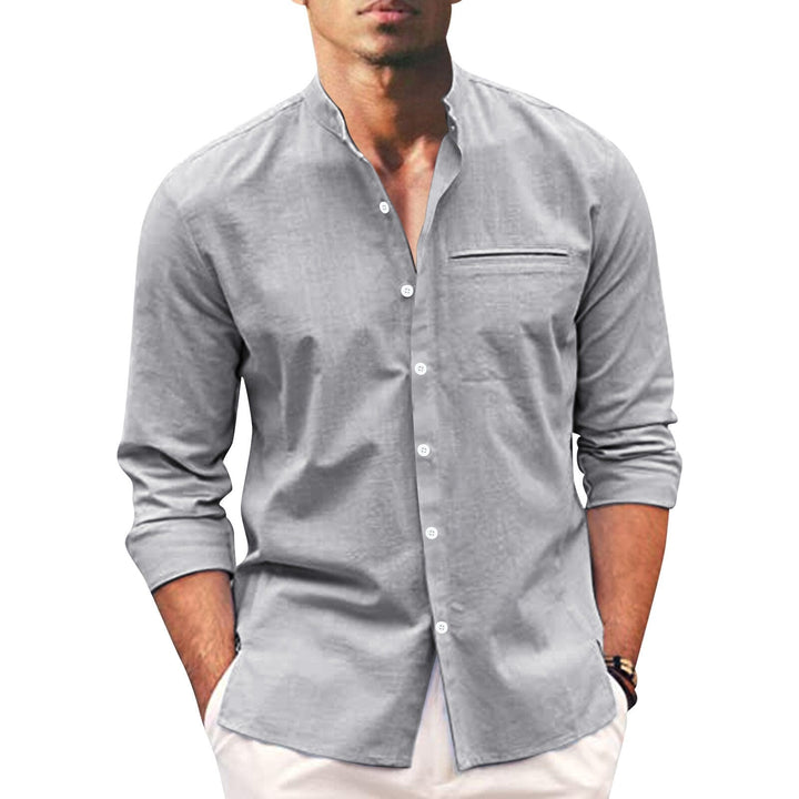 Relaxed fit men's oversized summer shirt, long sleeve button-down for ultimate comfort & casual style.