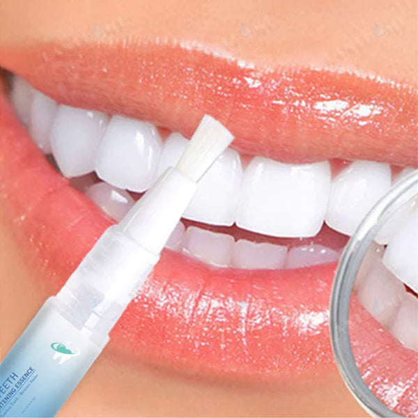 "Teeth Whitening Essence Pen, sleek design, gently removes stains, achieves bright smile, easy-to-use, sensitivity-safe."