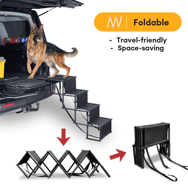 Travel Portable Foldable 4 - Step Non - Slip Dog Stairs - Lexians