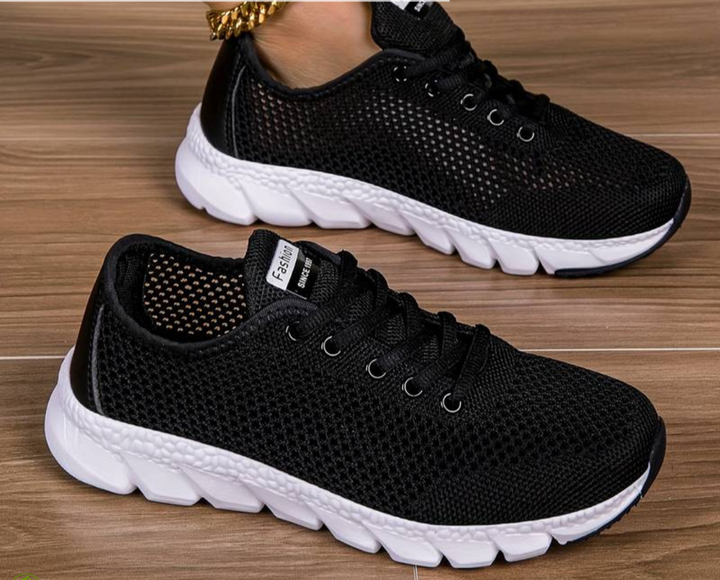 Women's ultralight orthopedic barefoot shoes. Black, promoting foot health & all-day comfort with a wide toe box.