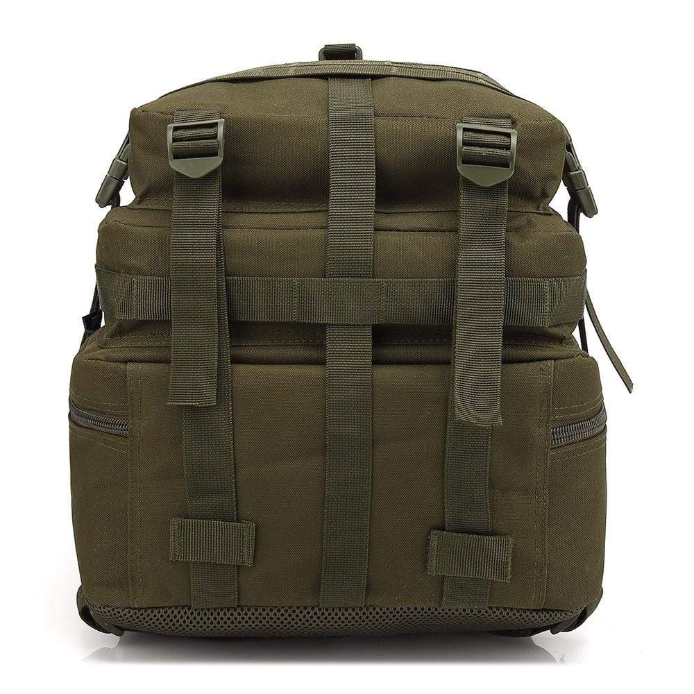 Water-resistant nylon 45L tactical backpack, designed for outdoor adventures and extended travel