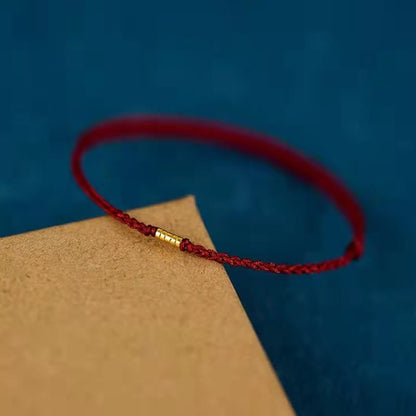 Unisex 925 Sterling Silver Lucky Red Braided Bracelet Anklet - Lexians