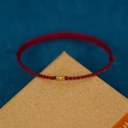 Unisex 925 Sterling Silver Lucky Red Braided Bracelet Anklet - Lexians