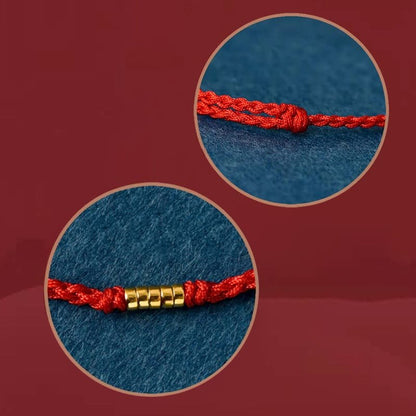 Unisex 925 Sterling Silver Lucky Red Braided Bracelet Anklet - Lexians