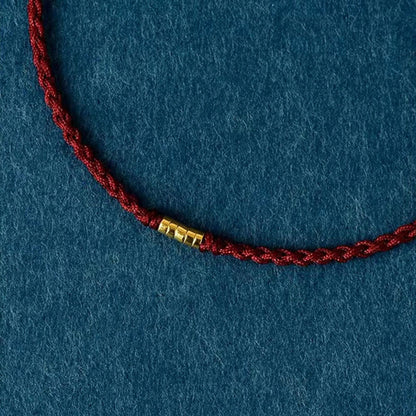Unisex 925 Sterling Silver Lucky Red Braided Bracelet Anklet - Lexians