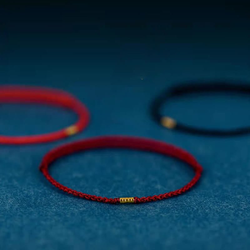 Unisex 925 Sterling Silver Lucky Red Braided Bracelet Anklet - Lexians