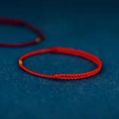 Unisex 925 Sterling Silver Lucky Red Braided Bracelet Anklet - Lexians