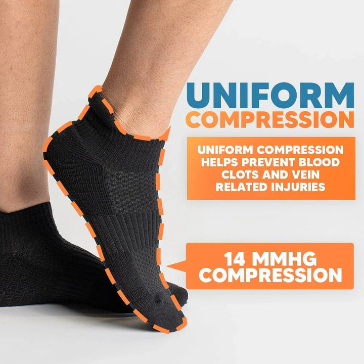 Unisex ankle compression socks in assorted colors, highlighting choice for varied styles