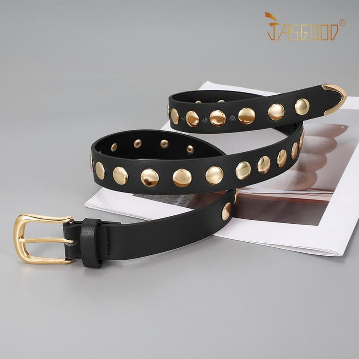 Stylish studded faux leather belt, a versatile unisex accessory for punk and gothic fashion