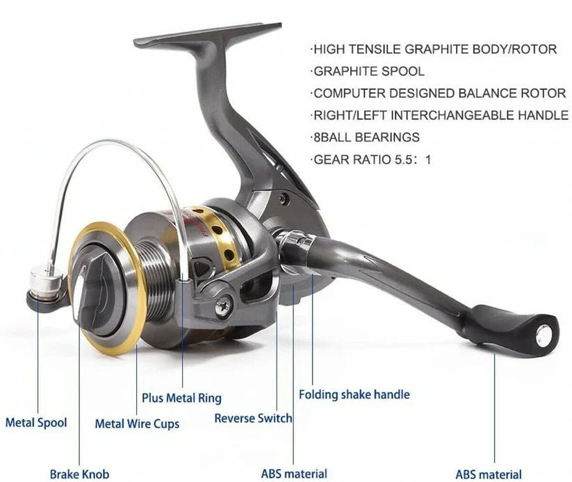 Unisex Carbon Fiber Telescopic Fishing Rod Combo with Reel - Lexians