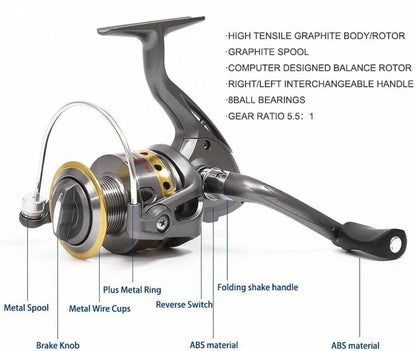 Unisex Carbon Fiber Telescopic Fishing Rod Combo with Reel - Lexians
