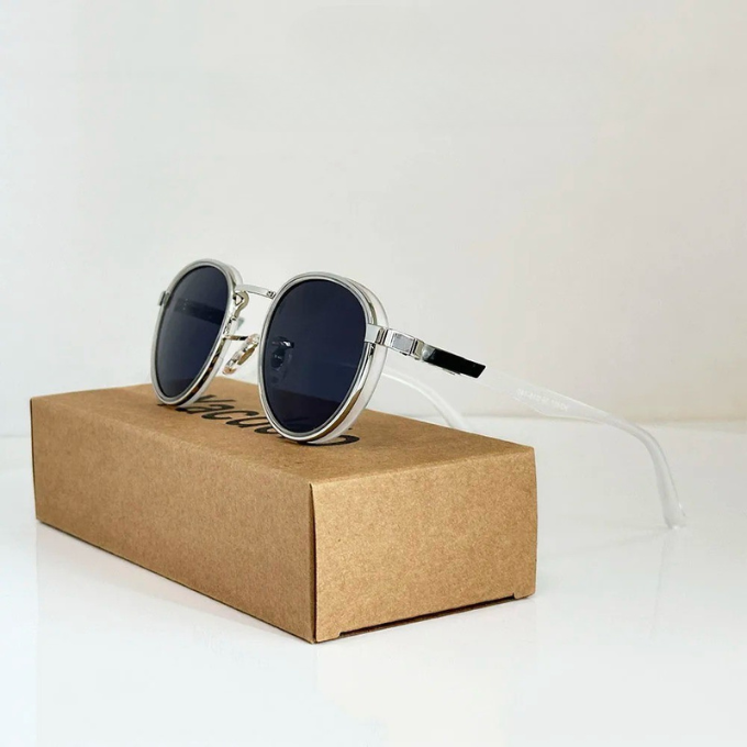 Classic unisex round sunglasses, a designer accessory for modern fashion and sun safety