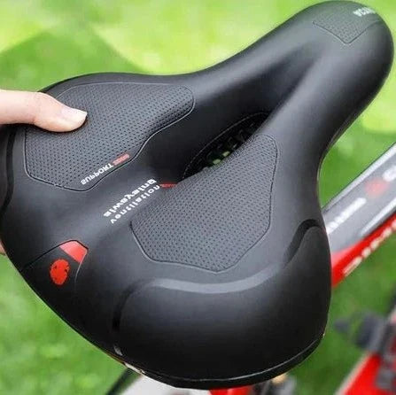 Unisex Cloud Saddle Bicycle Seat with soft cushioning, shock-absorbing design, and reflective strip for comfortable, safe rid