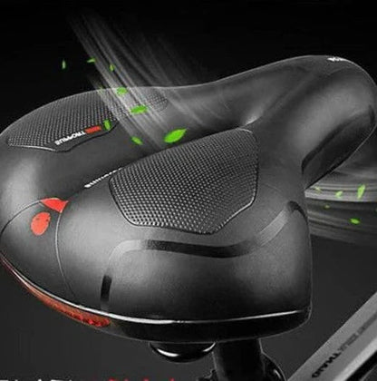 Unisex Cloud Saddle Bicycle Seat with soft cushioning, shock-absorbing design, and reflective strip for comfortable, safe rid