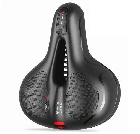 Unisex Cloud Saddle Bicycle Seat with soft cushioning, shock-absorbing design, and reflective strip for comfortable, safe rid