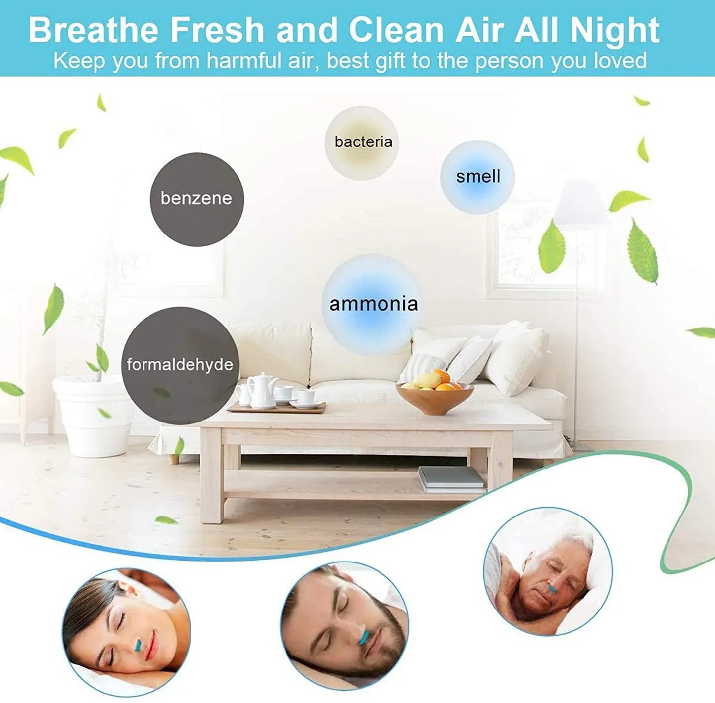 "Unisex compact anti-snoring micro-CPAP accessory, white and blue, featuring a sleek, portable design for comfortable sleep a