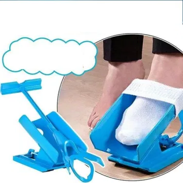 "Unisex Compression Sock Aid Kit, compact cradle and handle, simplifies wearing compression socks, ideal for mobility aid."