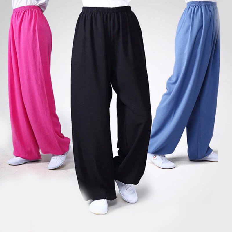 Unisex Cotton Linen Tai Chi & Yoga Pants for Summer Comfort - Lexians