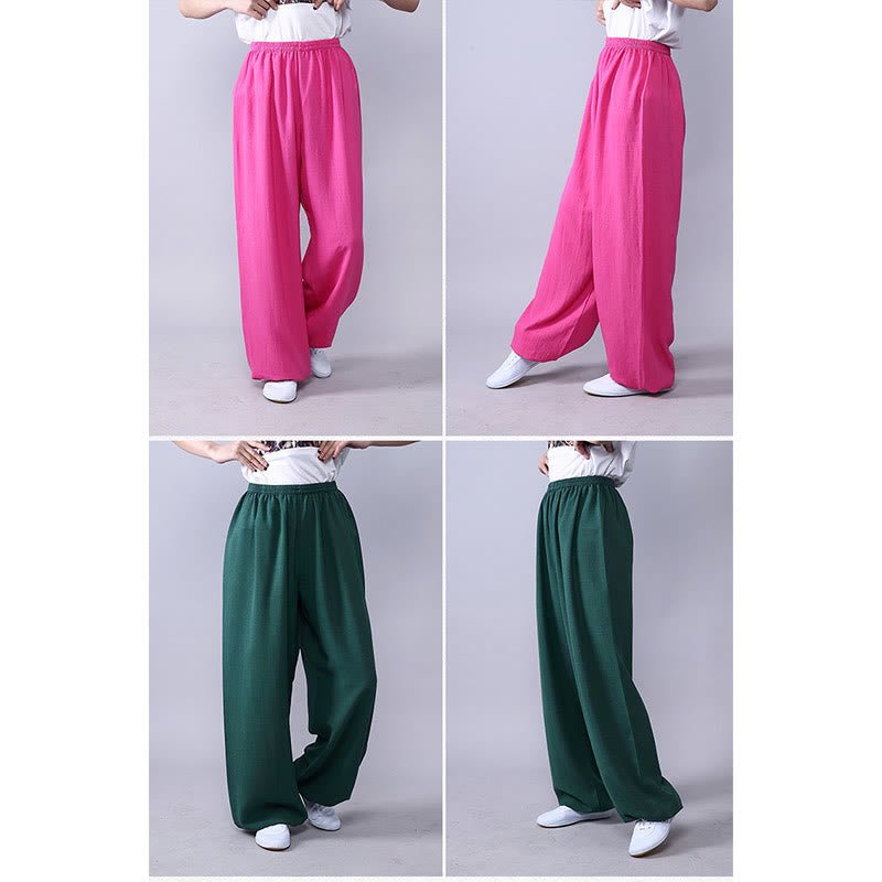 Unisex Cotton Linen Tai Chi & Yoga Pants for Summer Comfort - Lexians