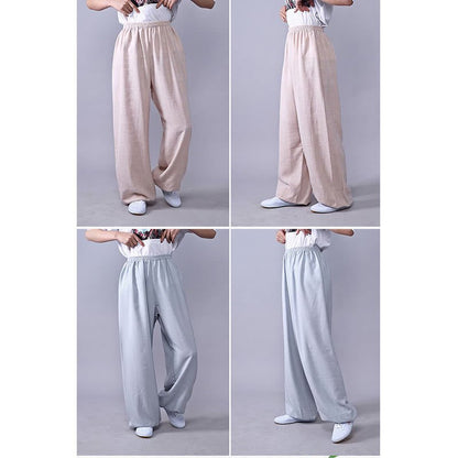 Unisex Cotton Linen Tai Chi & Yoga Pants for Summer Comfort - Lexians