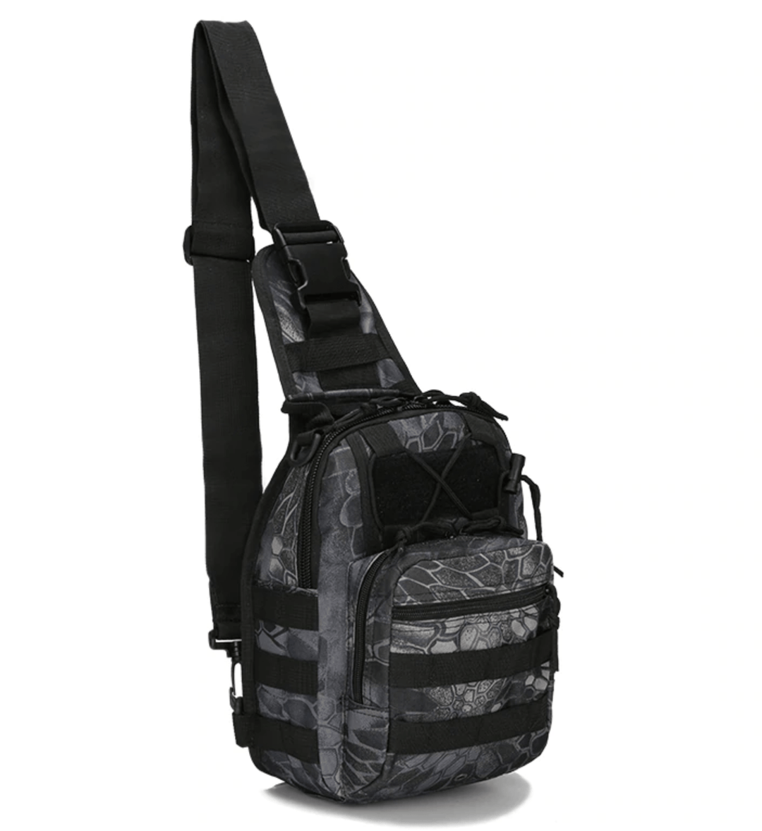 Top-down view of a packed Easy Day Tactical Backpack, highlighting its generous storage capacity.