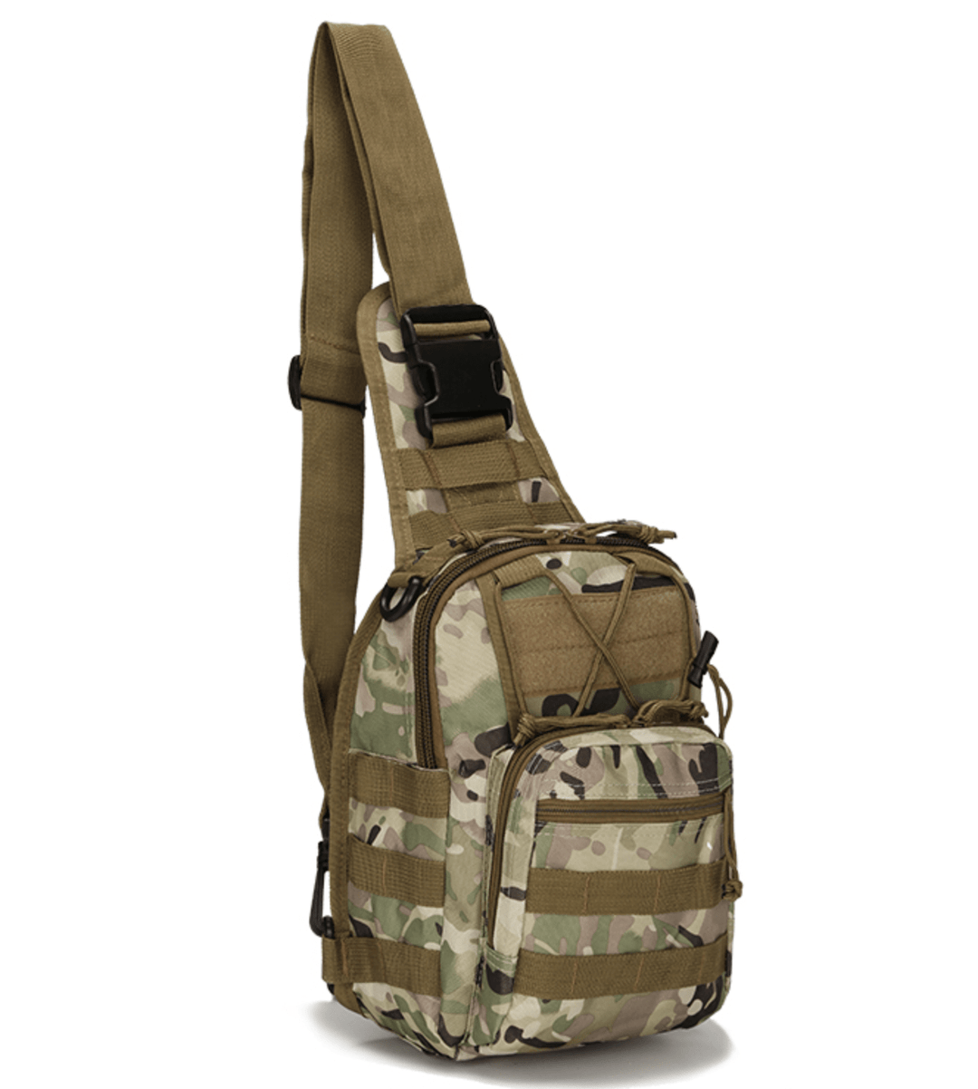Easy Day Tactical Backpack open, revealing spacious interior for travel and outdoor gear.