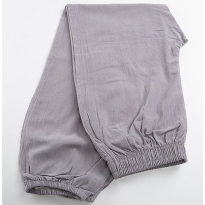 Unisex Elastic Waist Tai Chi Qigong Pants with Pockets - Lexians