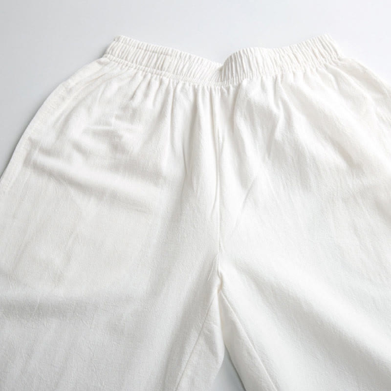 Unisex Elastic Waist Tai Chi Qigong Pants with Pockets - Lexians