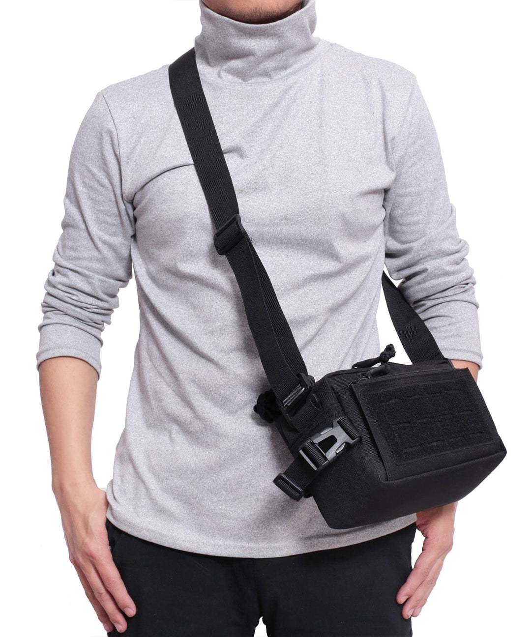 Everyday Carry Sling Bag sitting on a wooden surface, highlighting its clean, versatile design