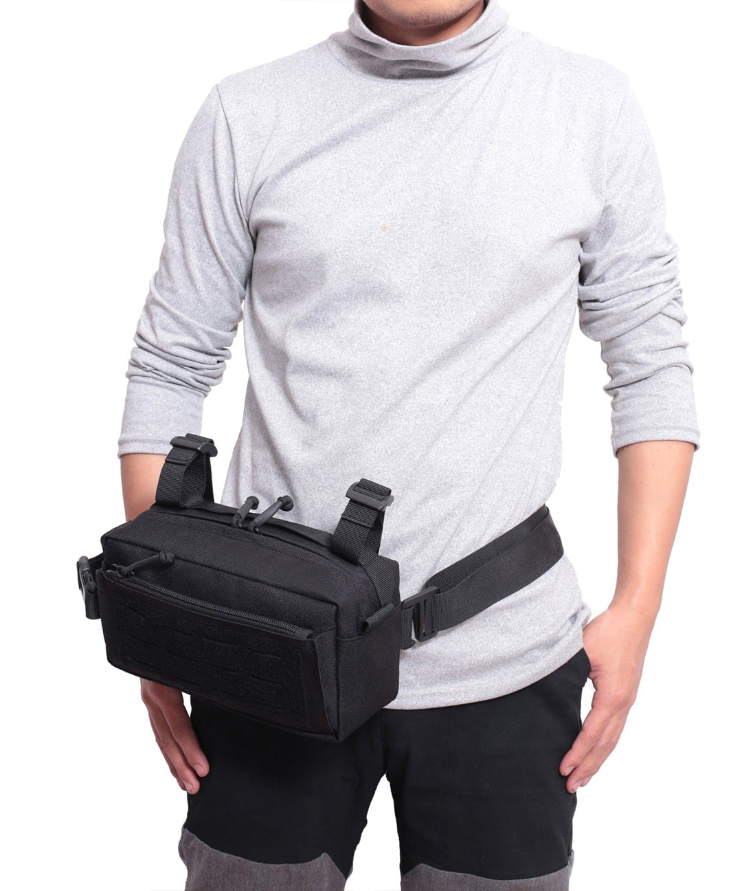 Flat lay of the Everyday Carry Sling Bag with its strap extended, showcasing full length