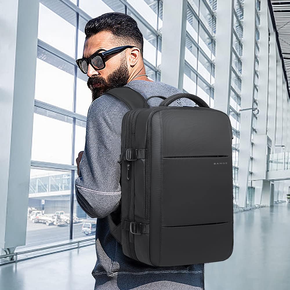 Versatile carry-on duffle backpack, 26-45L, waterproof, secure for tech gear.