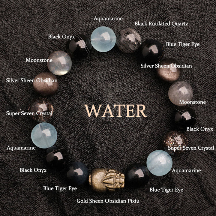 Unisex Five Elements Crystal Agate Luck Bracelet - Lexians