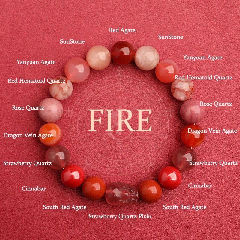 Unisex Five Elements Crystal Agate Luck Bracelet - Lexians