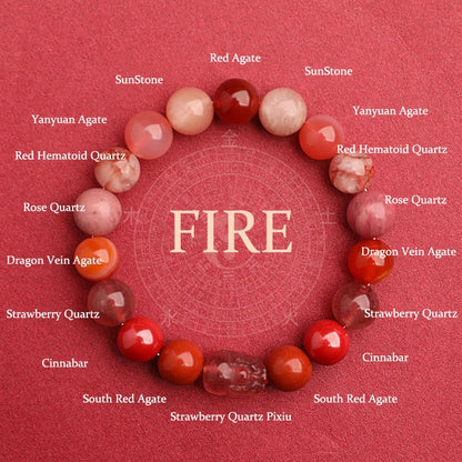 Unisex Five Elements Crystal Agate Luck Bracelet - Lexians