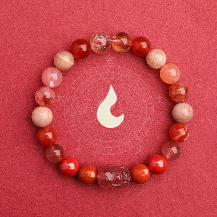 Unisex Five Elements Crystal Agate Luck Bracelet - Lexians
