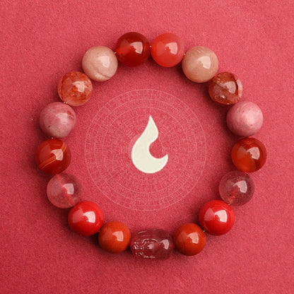 Unisex Five Elements Crystal Agate Luck Bracelet - Lexians