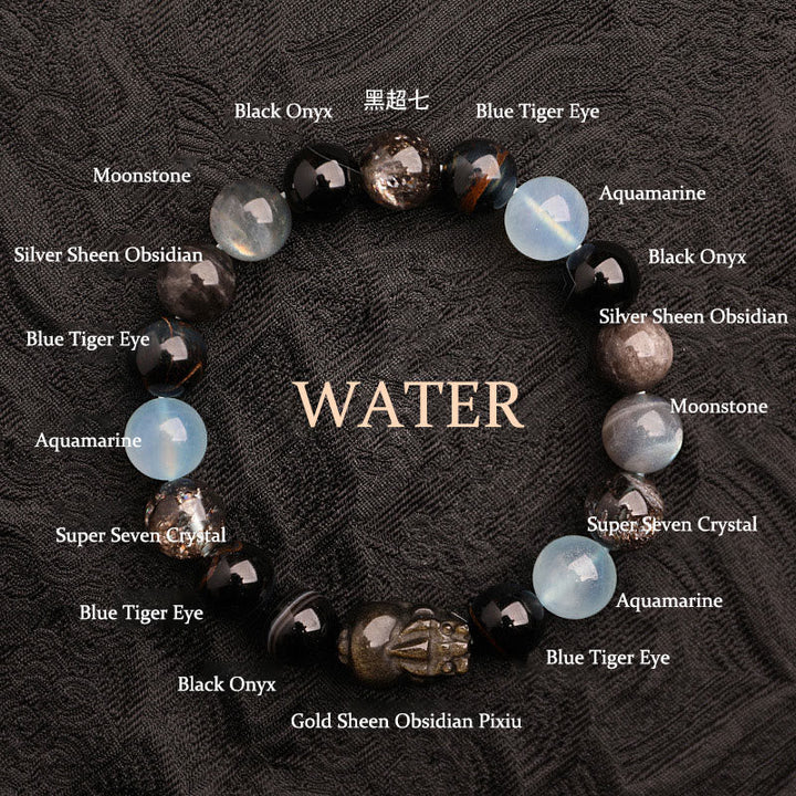 Unisex Five Elements Crystal Agate Luck Bracelet - Lexians